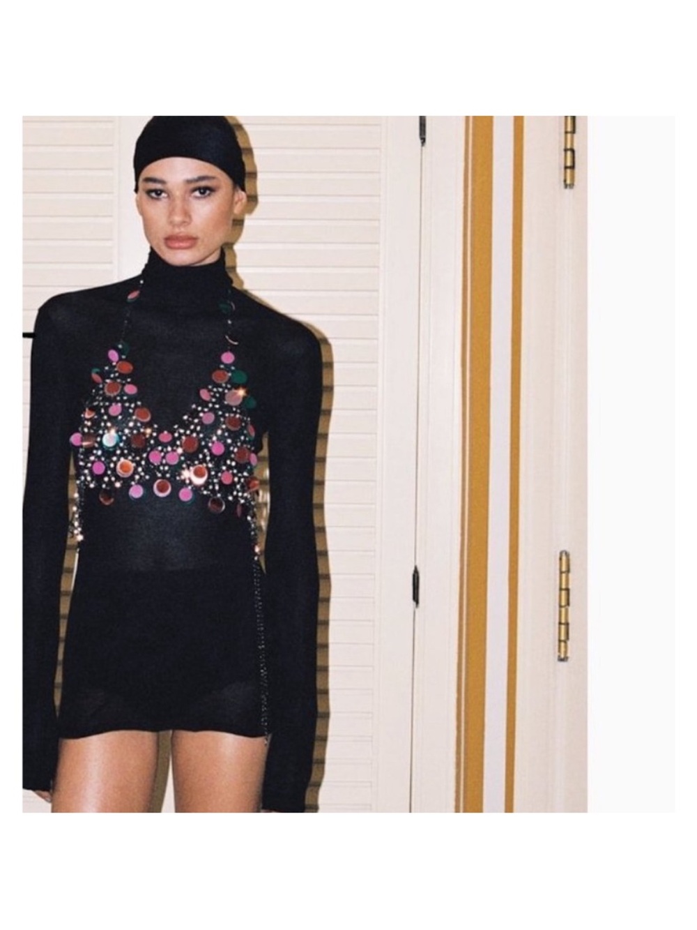 Zara Sequin Mirror Chain Bra Top - Picture 5 of 10